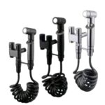 1-In-2-Out Dual Control Bidet Sprayer Set – “Bum Gun” with Coiled Hose