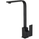 Black Square Kitchen Sink Mixer Tap – SUS304 Stainless Steel